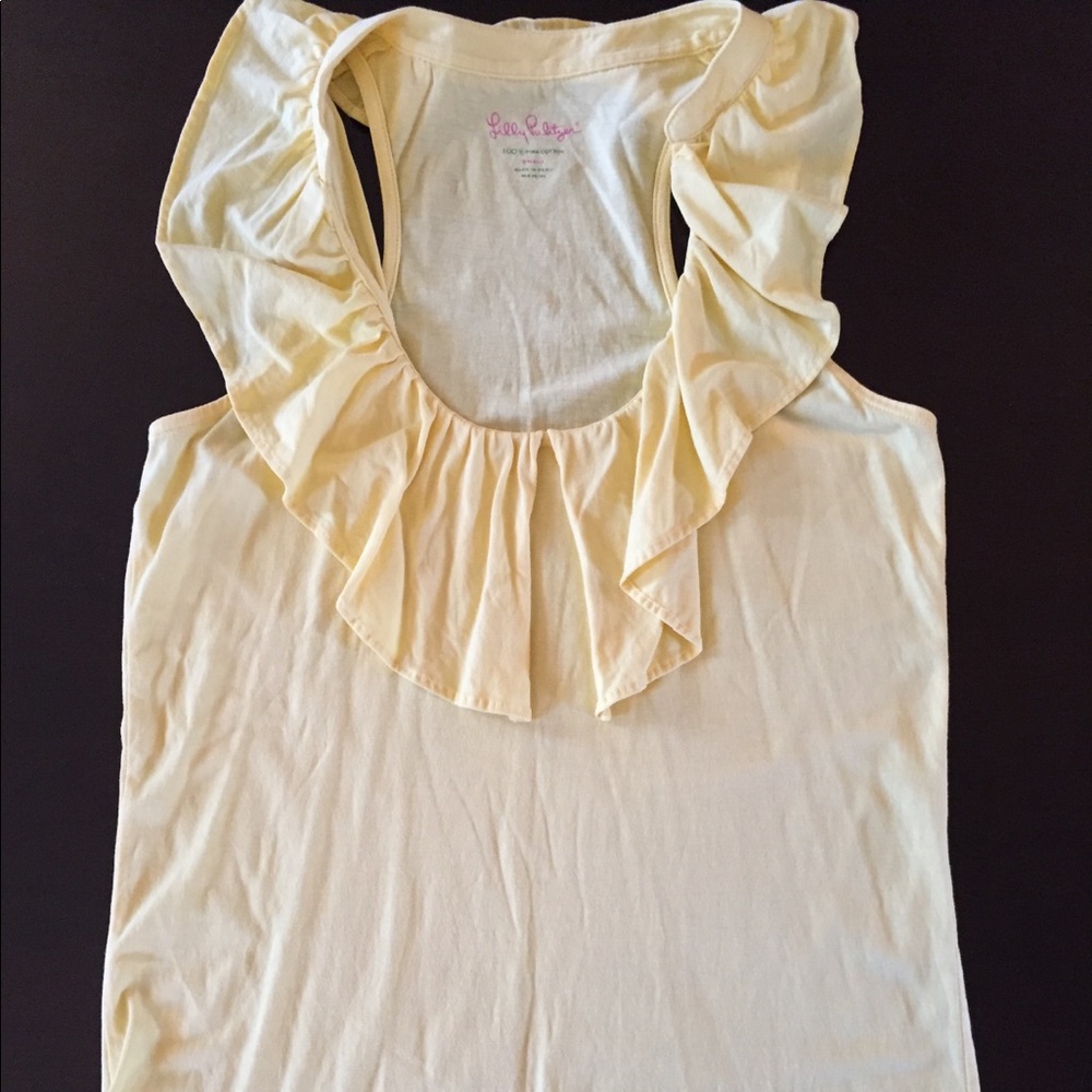 Lilly Pulitzer Yellow Ruffle Tank Sz Small